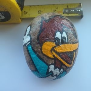 Woody The Woodpecker Painted Art Rock Stone Paperweight